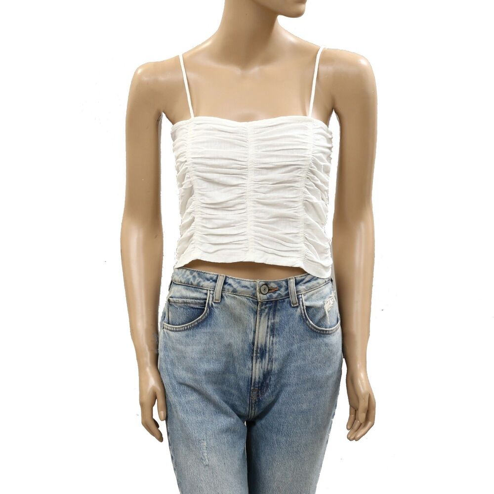 Free People Belong Together Blouse Top Sleeveless Cami White Cotton S 286997